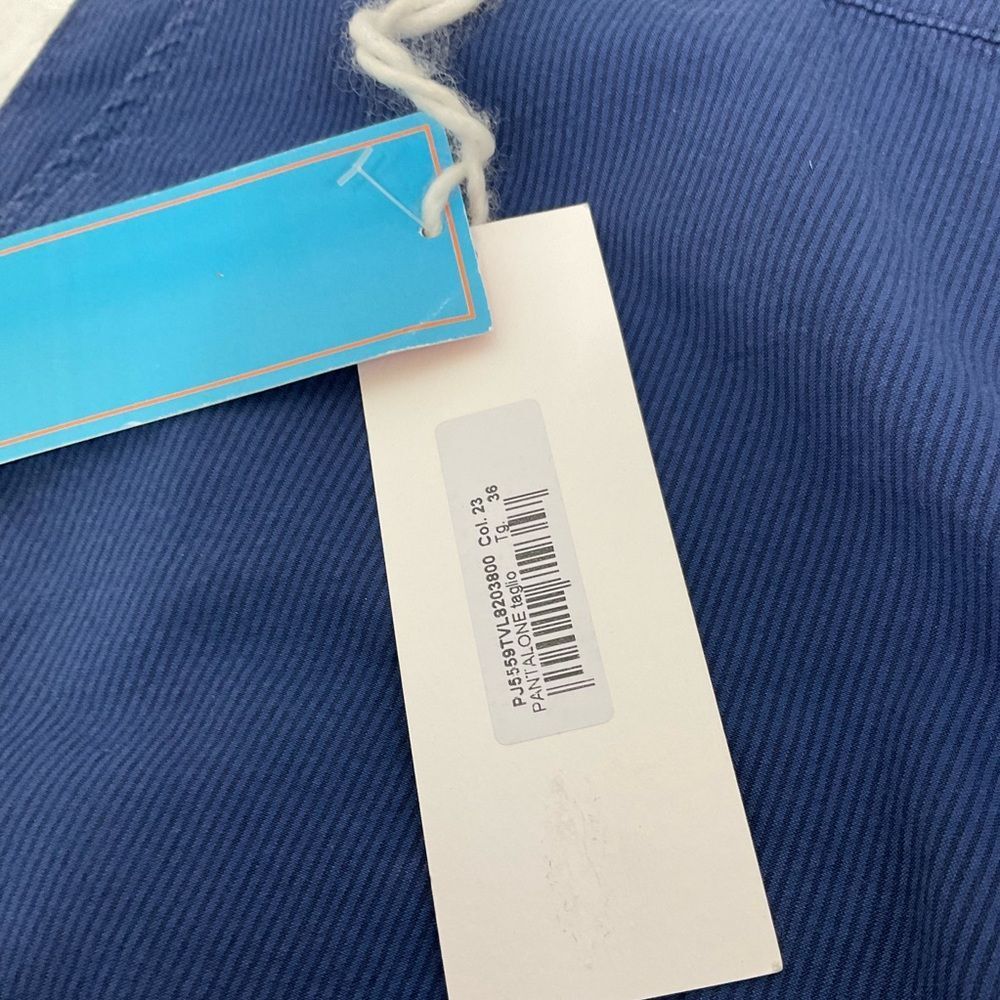 NEW Daniele Alessandrini Men’s Blue Texture High Rise Chinos Pants Size 36 - Picture 11 of 15